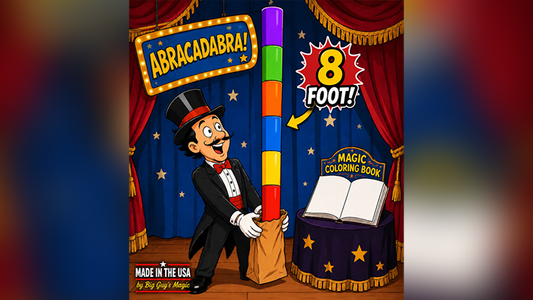8 Foot Appearing Multi-Color Pole by Big Guy's Magic - Coloring Book Kicker Finale - Wizard Magic Shop