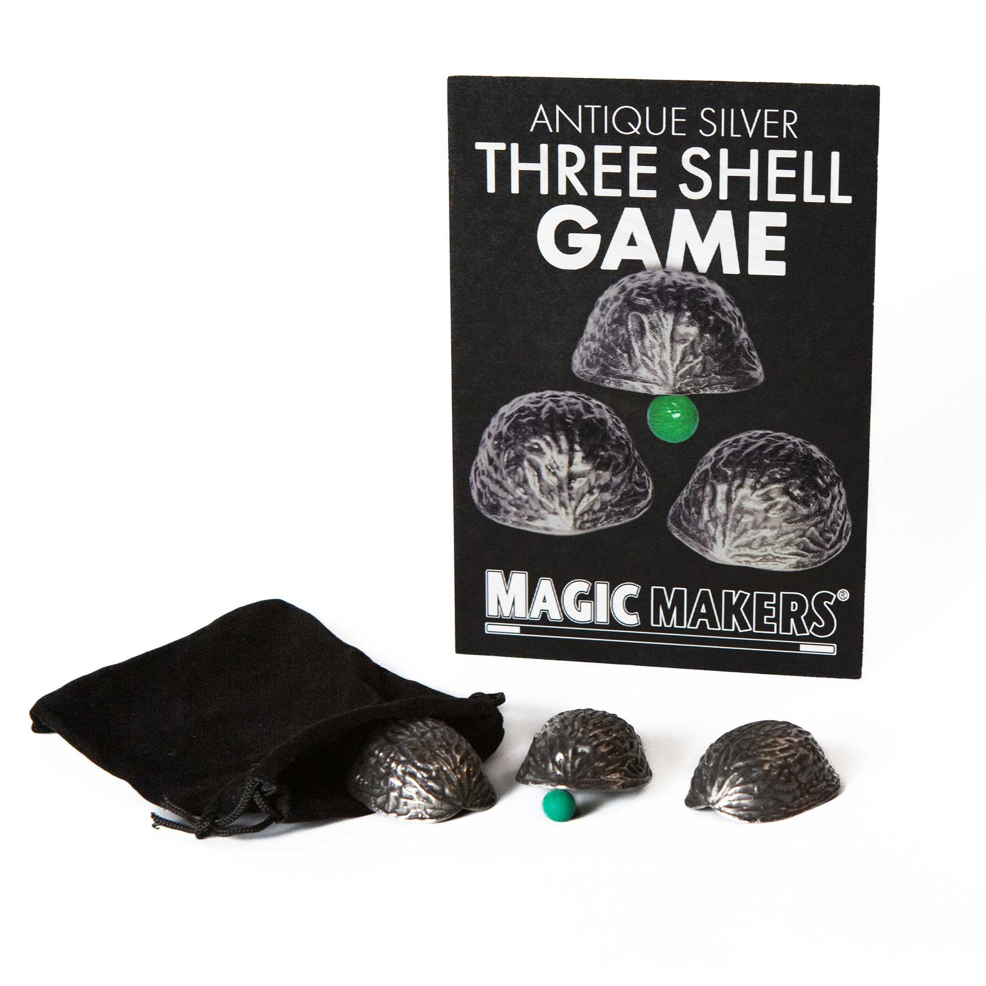 Metal Antique Silver 3 Shell Game