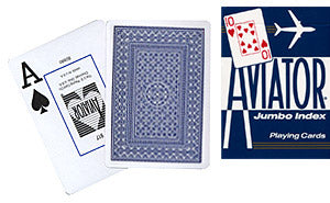 Cards Aviator Jumbo Index Poker Size (Blue) - Wizard Magic Shop