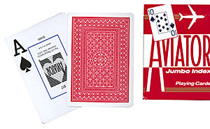 Cards Aviator Jumbo Index Poker Size (Red) - Wizard Magic Shop