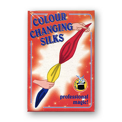 Color Changing Silks 4 color silks 12 inch (red/yellow bo x) by Vincenzo Di Fatta - Trick - Wizard Magic Shop