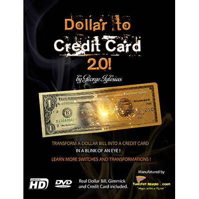 Dollar to Credit Card 2.0 (Gimmick and Online Instructions) by Twister Magic - Trick Default Title