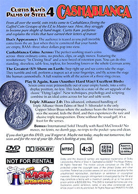 Palms of Steel 4: Cashablanca by Curtis Kam - DVD alternate view - Wizard Magic Shop