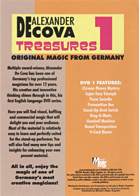 Treasures Vol 1 by Alexander DeCova - DVD alternate view - Wizard Magic Shop
