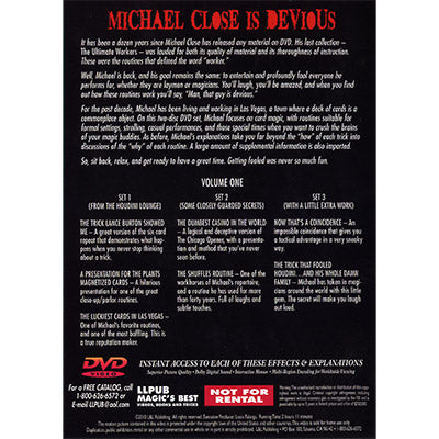 Devious Volume 1 by Michael Close and L&L Publishing - DVD alternate view - Wizard Magic Shop