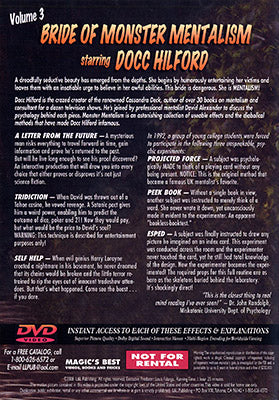 Docc Hilford:  Bride Of Monster Mentalism  Volume 3 - DVD