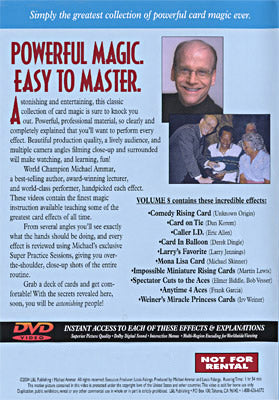 Easy to Master Card Miracles Volume 8 by Michael Ammar - DVD alternate view - Wizard Magic Shop