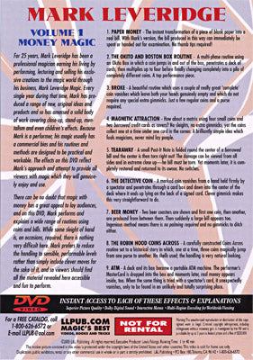 Magic Of Mark Leveridge Vol.1 Money Magic by Mark Leveridge - DVD alternate view - Wizard Magic Shop