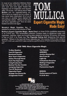 Expert Cigarette Magic Made Easy - Vol.2 by Tom Mullica - DVD alternate view - Wizard Magic Shop