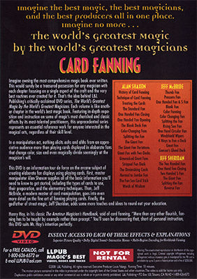 World's Greatest Magic: Card Fanning Magic - DVD alternate view - Wizard Magic Shop