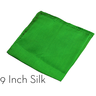 Silk 9 inch (Green) Magic by Gosh - Trick - Wizard Magic Shop