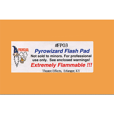 Feuilles de papier flash Pyrowizard™ pour effets de théâtre - 2"x3" 20 feuilles