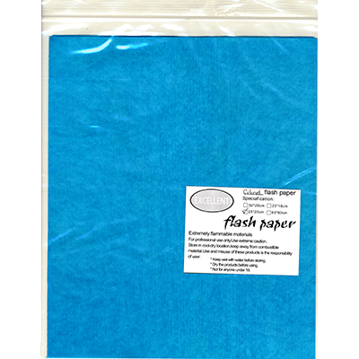 Flash Paper five pack(25x20cm) Blue - Wizard Magic Shop