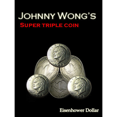 Super Triple Coin Eisenhower Dollar (with DVD) by Johnny Wong - Trick - Wizard Magic Shop
