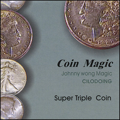 Super Triple Coin (with DVD) by Johnny Wong - Trick - Wizard Magic Shop