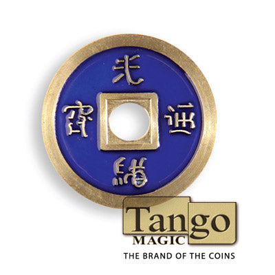 Chinese Coin (CH0021) Blue & Red by Tango Magic - Tricks alternate view - Wizard Magic Shop
