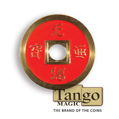 Chinese Coin (CH0019) Black & Red by Tango Magic - Tricks alternate view - Wizard Magic Shop