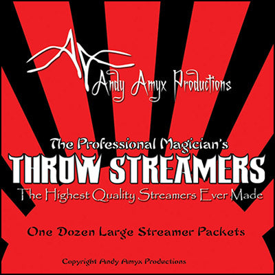 Throw Streamers WHITE by Andy Amyx( 1dozen=1 unit)- Trick - Wizard Magic Shop